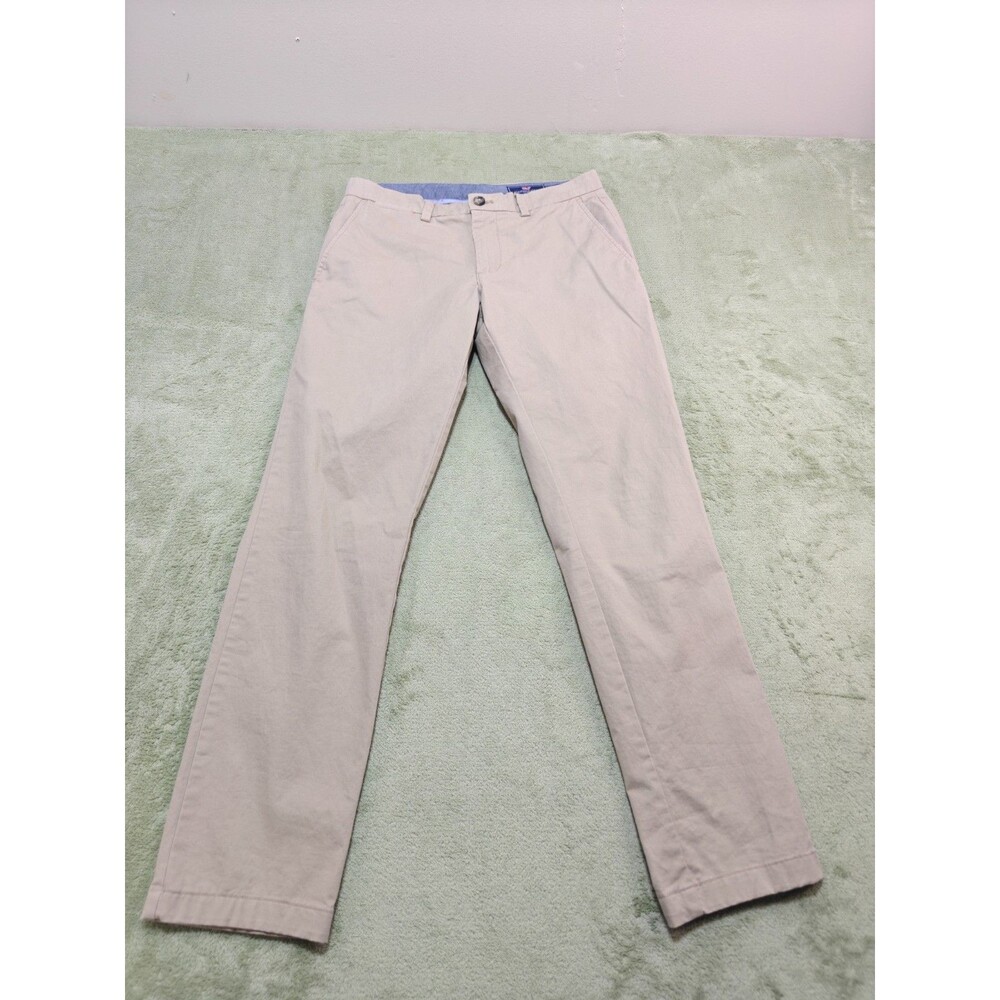 Vineyard Vines Breaker Pant Mens 32x32 Khaki Tan Flat Front Chino Casual Pants
